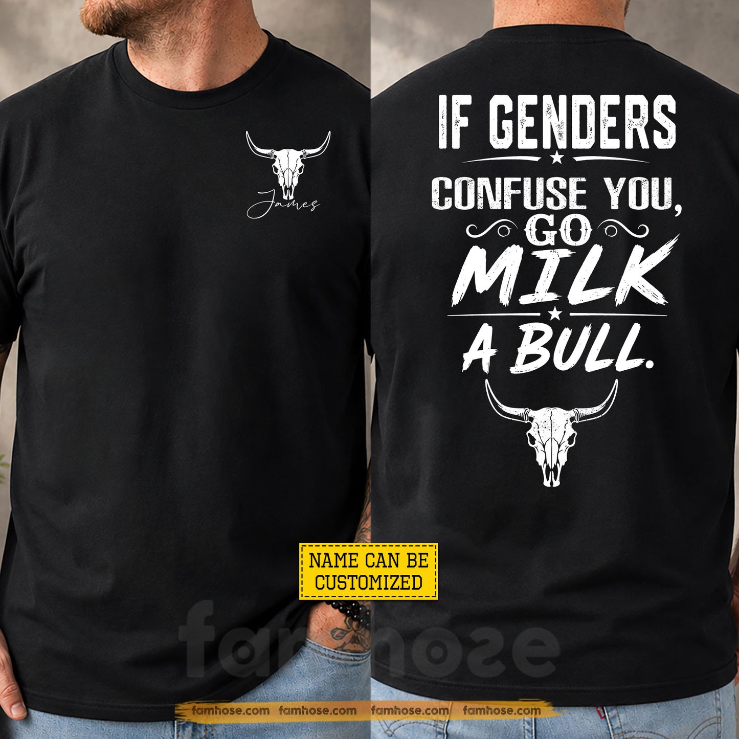 Personalized Bull Riding Two-sided T-shirt, If Genders Confuse You Tees Gift For Bull Riding Lover