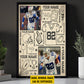 Personalized Football Canvas Painting, The Pride Of Football Player Wall Art Decor, Poster Gift For Football Lovers