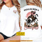 Personalized Cowgirl Bull Riding Two-sided T-shirt, Shoulda Been A Cowgirl Tees Gift For Cowgirls, Bull Riding Lover