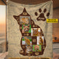 Personalized Photos Of Cat Fleece Blanket, Custom Cat Name Woven Blanket, Sherpa Blanket Gift For Cat Lovers