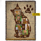 Personalized Photos Of Cat Fleece Blanket, Custom Cat Name Woven Blanket, Sherpa Blanket Gift For Cat Lovers