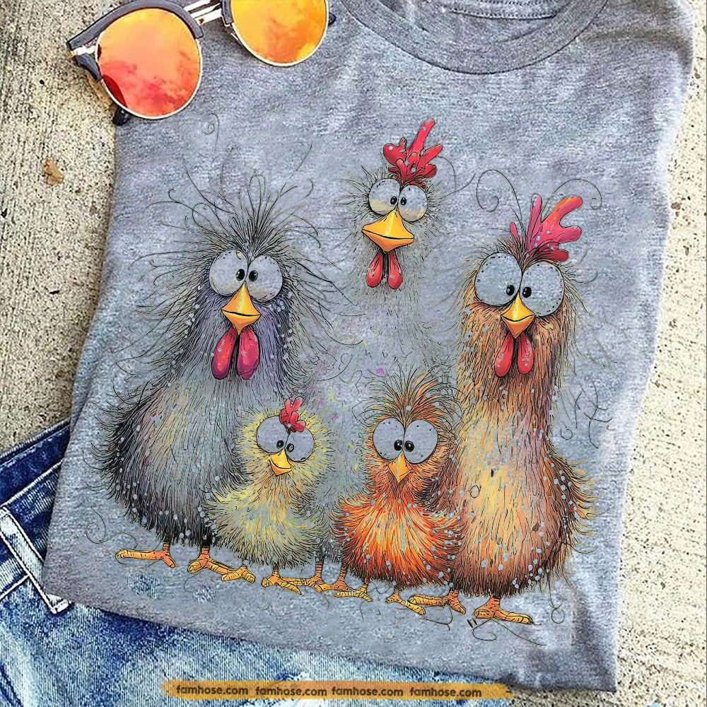 Funny Chicken T-shirt, Fluffy Chicken Family Tees Gift For Chicken Lovers