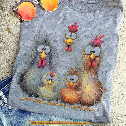 Funny Chicken T-shirt, Fluffy Chicken Family Tees Gift For Chicken Lovers