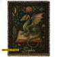Personalized Dragon & Book Fleece Blanket, Green Dragon On Book Woven Blanket, Sherpa Blanket Gift For Dragon Lovers, Book Lovers