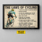 Personalized Cycling Canvas Painting, The Laws Of Cycling Sport Wall Art Decor, Poster Gift For Cycling Lovers