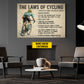 Personalized Cycling Canvas Painting, The Laws Of Cycling Sport Wall Art Decor, Poster Gift For Cycling Lovers