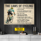 Personalized Cycling Canvas Painting, The Laws Of Cycling Sport Wall Art Decor, Poster Gift For Cycling Lovers