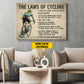Personalized Cycling Canvas Painting, The Laws Of Cycling Sport Wall Art Decor, Poster Gift For Cycling Lovers
