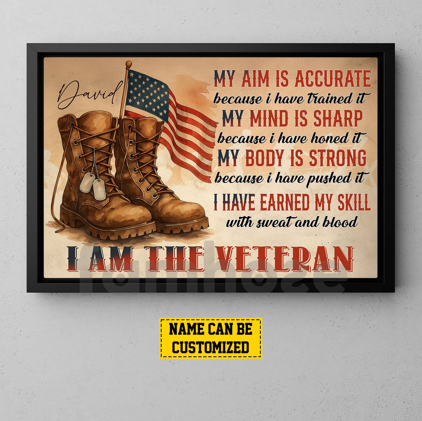 Personalized Veterans Day Canvas Painting, I Am The Veteran Wall Art Decor, Poster Gift For Former Soldiers