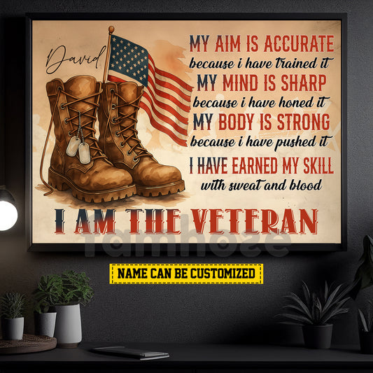 Personalized Veterans Day Canvas Painting, I Am The Veteran Wall Art Decor, Poster Gift For Former Soldiers