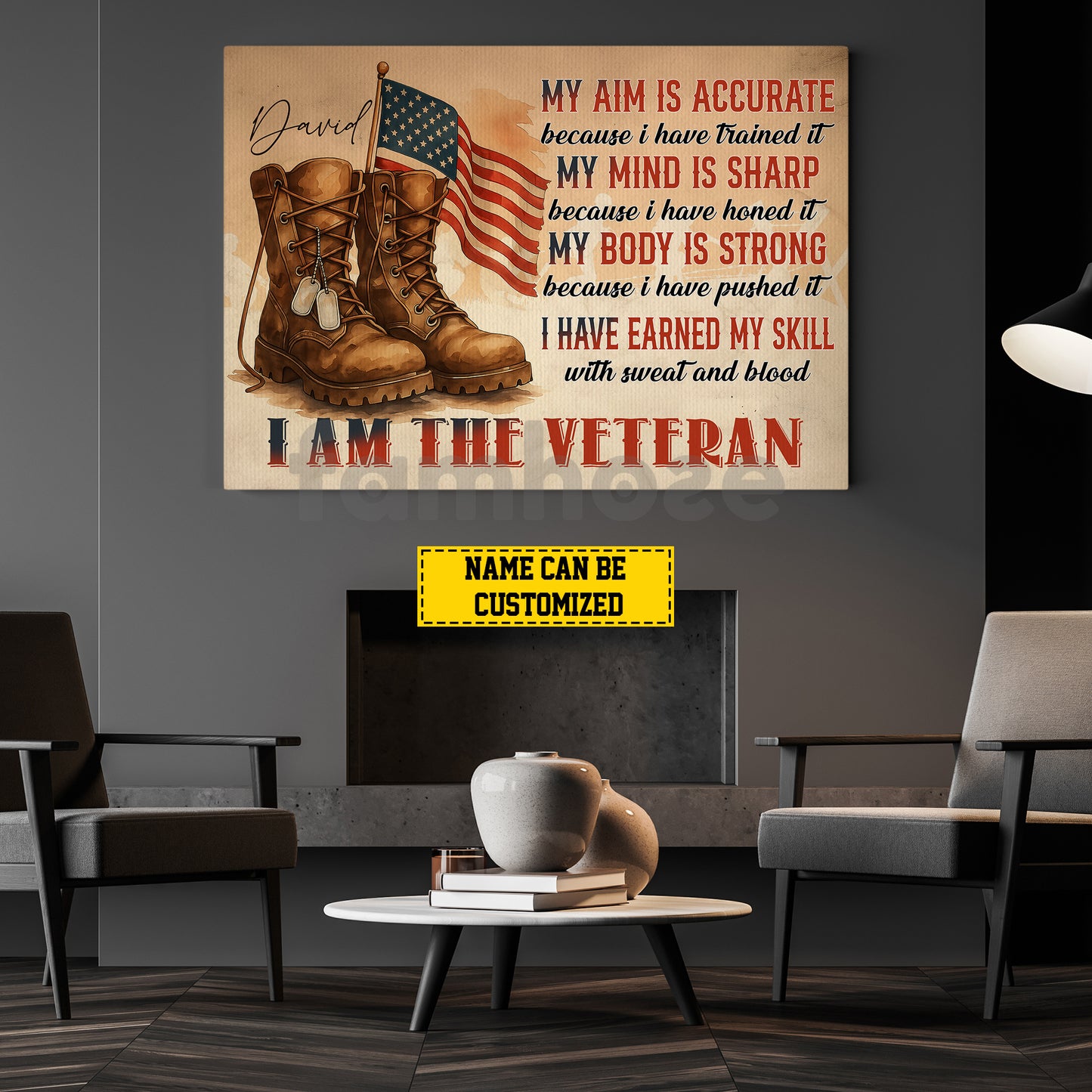 Personalized Veterans Day Canvas Painting, I Am The Veteran Wall Art Decor, Poster Gift For Former Soldiers
