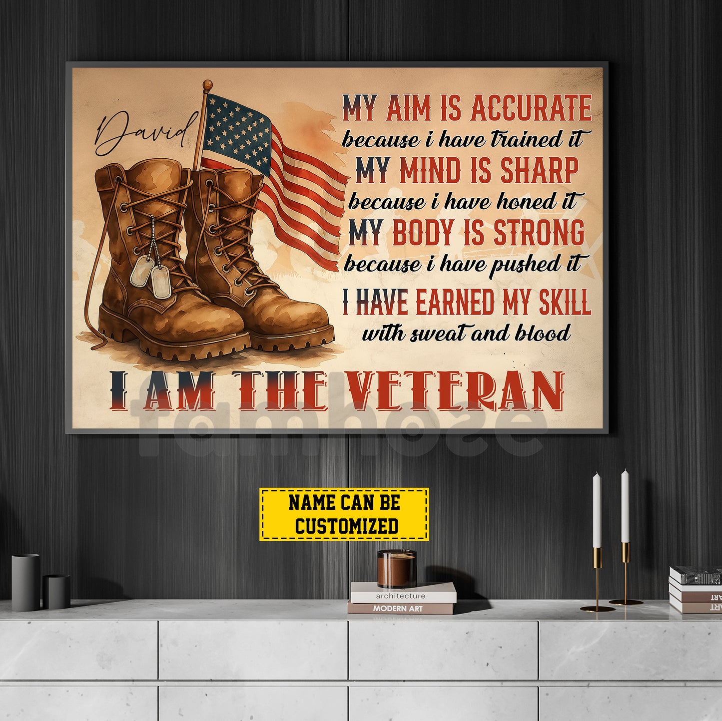 Personalized Veterans Day Canvas Painting, I Am The Veteran Wall Art Decor, Poster Gift For Former Soldiers