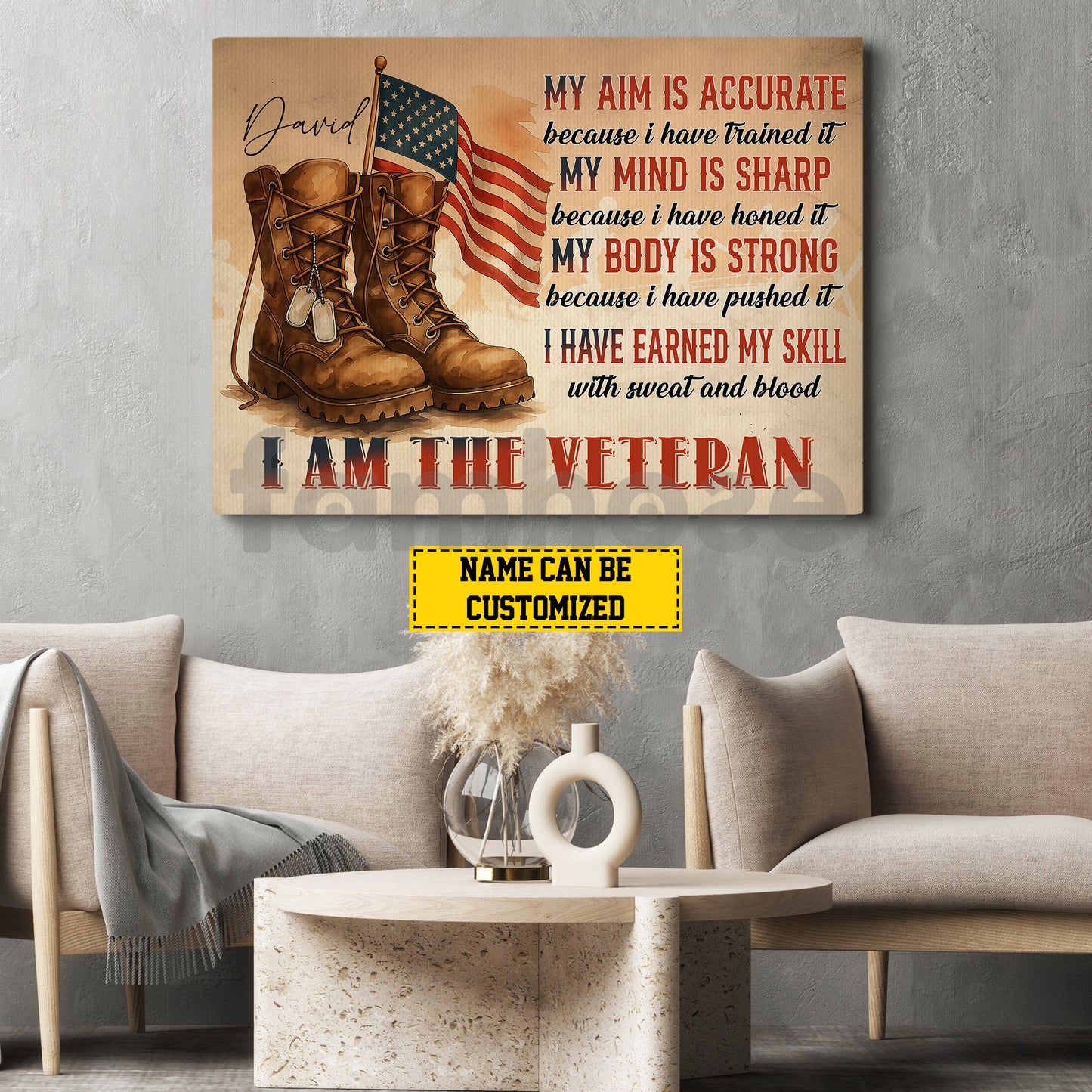 Personalized Veterans Day Canvas Painting, I Am The Veteran Wall Art Decor, Poster Gift For Former Soldiers