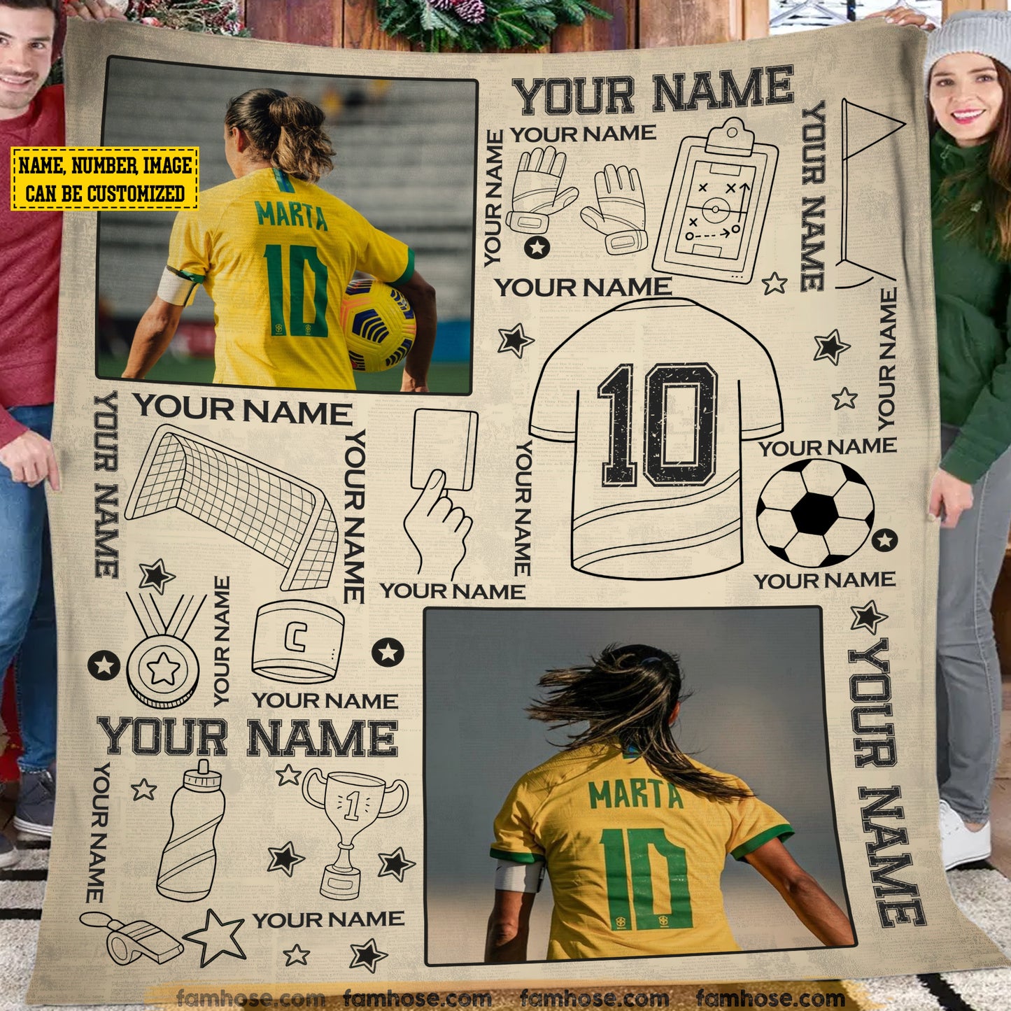 Personalized Soccer Fleece Blanket, The Pride Of Soccer Player Woven Blanket, Sherpa Blanket Gift For Soccer Lovers