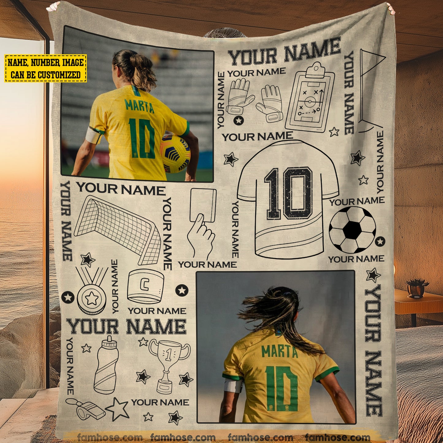 Personalized Soccer Fleece Blanket, The Pride Of Soccer Player Woven Blanket, Sherpa Blanket Gift For Soccer Lovers