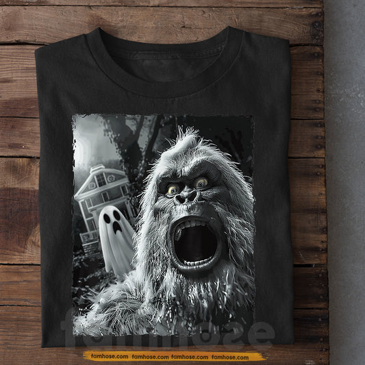 Funny Halloween Bigfoot T-shirt, Bigfoot’s Haunted Scream Tees Spooky Season Gift For Bigfoot Lovers