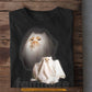 Halloween Cat T-shirt, Meow Or Boo Tees Spooky Season Gift For Cat Lovers