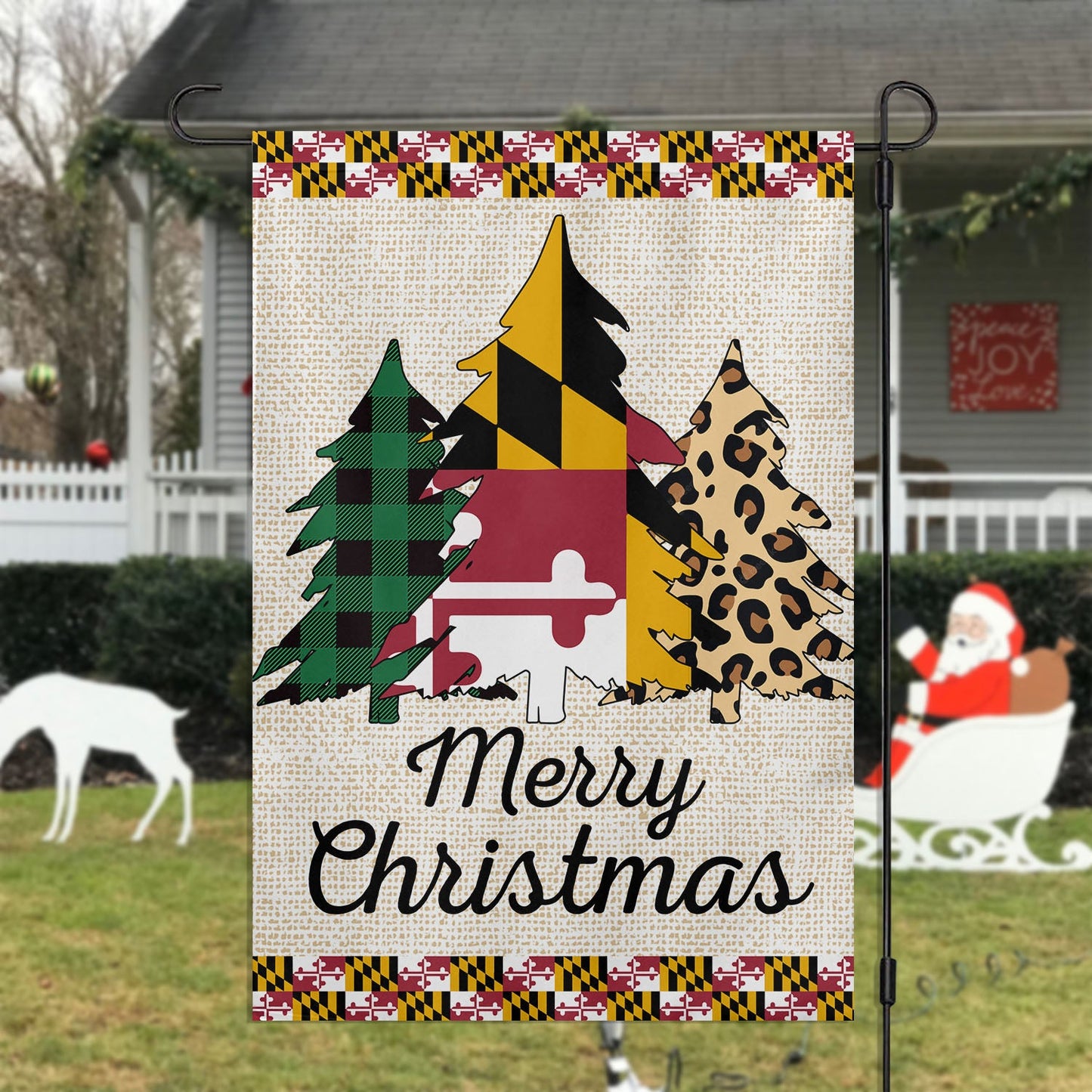 Maryland Christmas Garden Flag & House Flag, Christmas Flag Gift For Marylanders