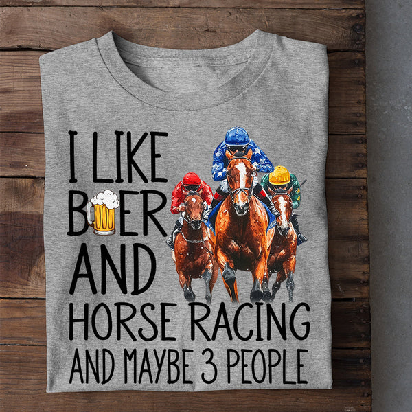 Funny Kentucky Derby Day Horse T-shirt, I Like Beer Horse People