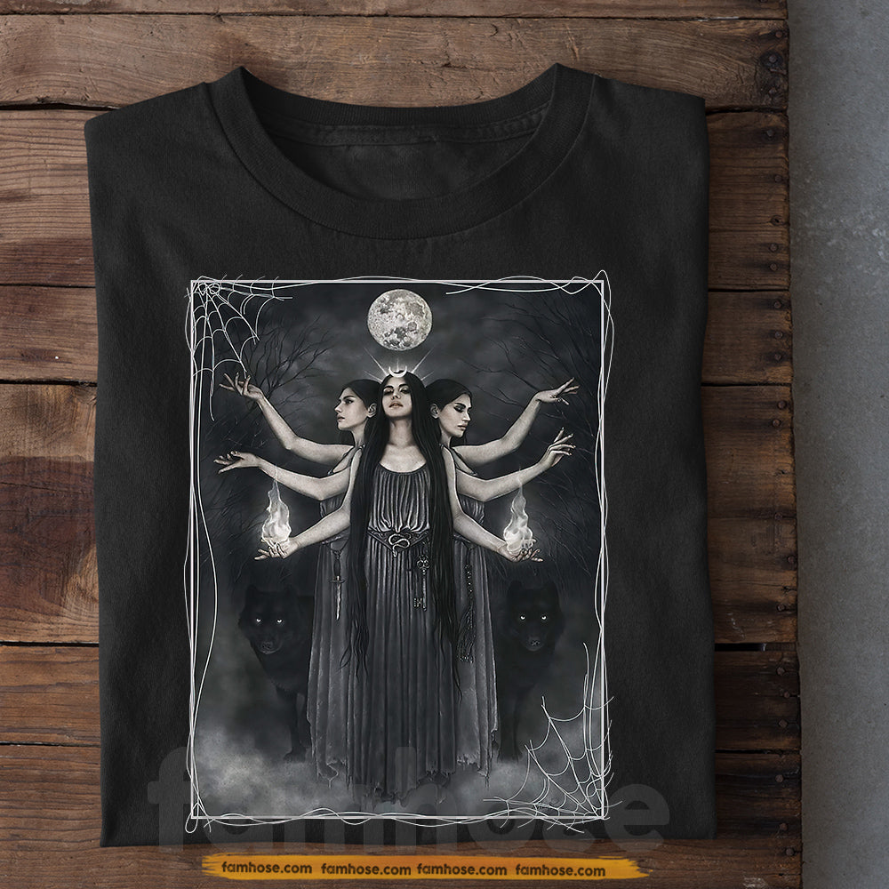 Halloween T-shirt, Goddess Of The Dark Moon Tees Spooky Season Gift
