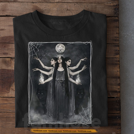Halloween T-shirt, Goddess Of The Dark Moon Tees Spooky Season Gift