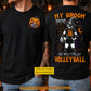 Personalized Halloween Volleyball Witch Two-sided T-shirt, My Broom Broke Tees Spooky Season Gift For Volleyball Lover