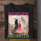 Halloween Witch & Princess T-shirt, Together We're Unlimited Tees Spooky Season Gift For Witch Lovers