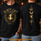 Halloween Black Cat Apothecary Two-sided T-shirt, Mystical Brews Fine Potions Tees Spooky Season Gift For Cat Lover
