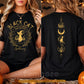 Halloween Black Cat Apothecary Two-sided T-shirt, Mystical Brews Fine Potions Tees Spooky Season Gift For Cat Lover