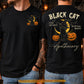 Halloween Black Cat Apothecary Two-sided T-shirt, Fine Potions Mystical Brews Tees Spooky Season Gift For Cat Lover