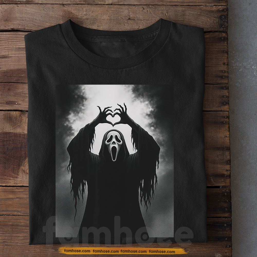Halloween T-shirt, Scream Of Love Tees Spooky Season Gift For Ghostface Lovers