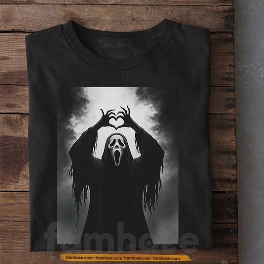 Halloween T-shirt, Scream Of Love Tees Spooky Season Gift For Ghostface Lovers