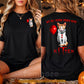 Funny Halloween Clown Cat Two-sided T-shirt, We All Meow Down Here Kitten Tees Spooky Season Gift For Cat Lover