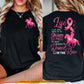 Pink Horse Riding Breast Cancer Awareness Two-sided T-shirt, Life Is Not About Waiting Pink Ribbon Tees Gift For Horse Riding Lovers