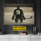 Motivational Personalized Hockey Man Canvas Painting, Keep Going Sport Wall Art Decor, Poster Gift For Hockey Lover