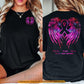 Pink Angel Wings Breast Cancer Awareness Two-sided T-shirt, Faith Hope Love Pink Ribbon Tees Gift