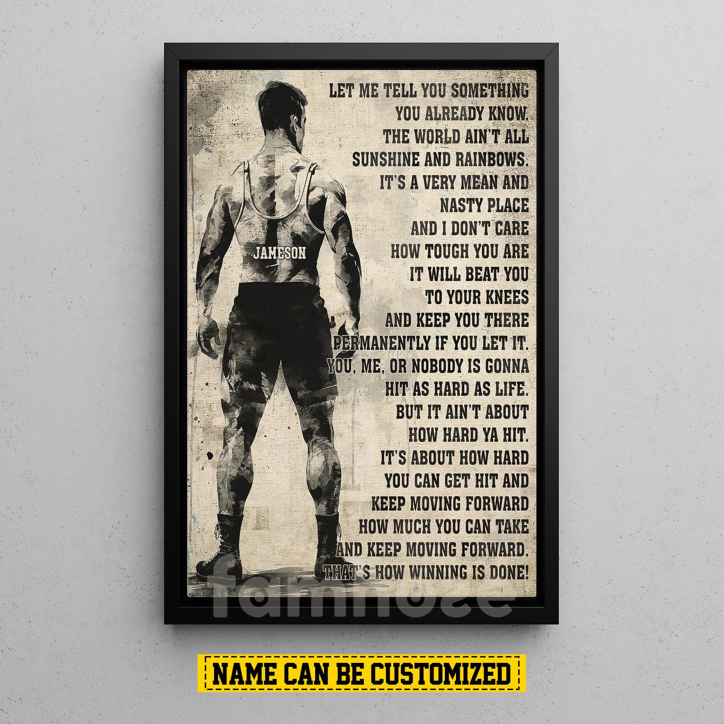 Motivational Personalized Wrestling Man Canvas Painting, That's How Winning Is Done Wall Art Decor, Poster Gift For Wrestler