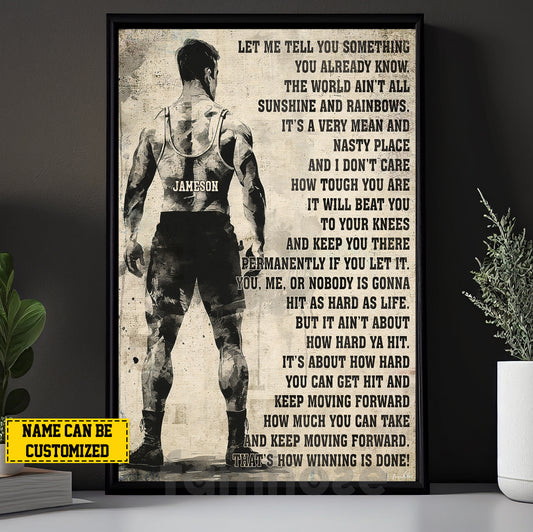 Motivational Personalized Wrestling Man Canvas Painting, That's How Winning Is Done Wall Art Decor, Poster Gift For Wrestler