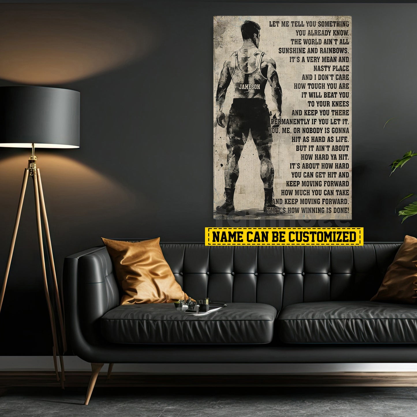 Motivational Personalized Wrestling Man Canvas Painting, That's How Winning Is Done Wall Art Decor, Poster Gift For Wrestler