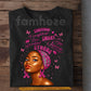 Afro Black Girl Breast Cancer Awareness T-shirt, Fight Like A Queen Pink Ribbon Tees Gift