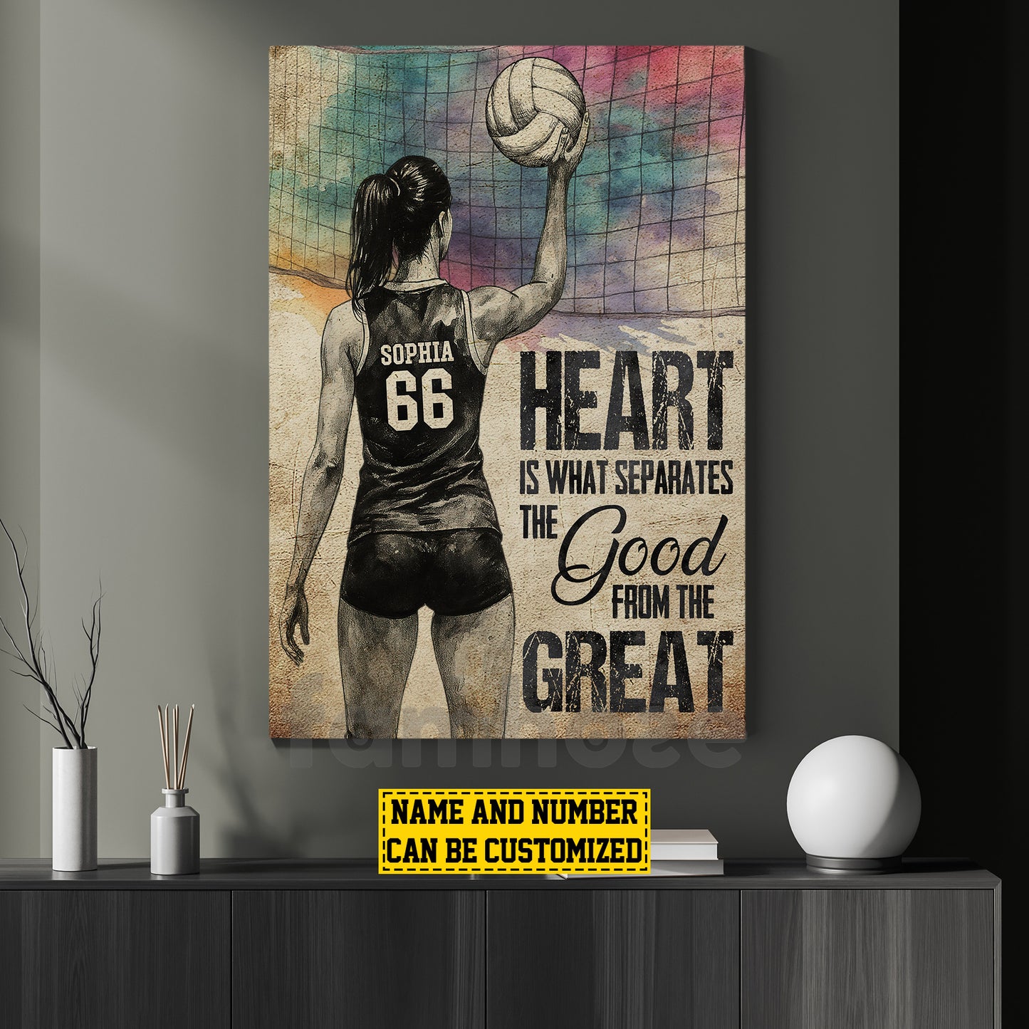 Personalized Volleyball Girl Canvas Painting, Good From The Great Wall Art Decor, Poster Gift For Volleyball Lovers