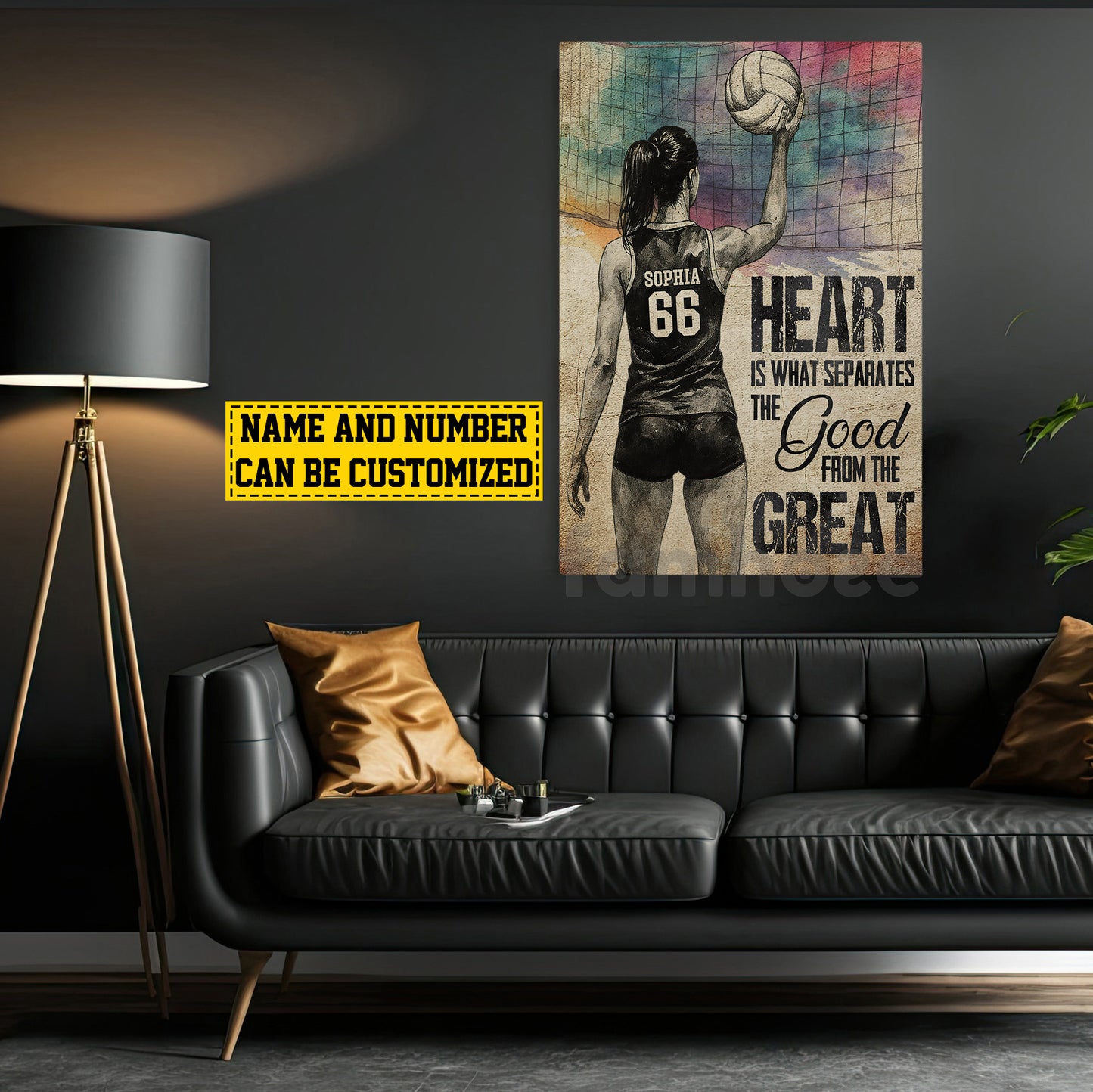 Personalized Volleyball Girl Canvas Painting, Good From The Great Wall Art Decor, Poster Gift For Volleyball Lovers