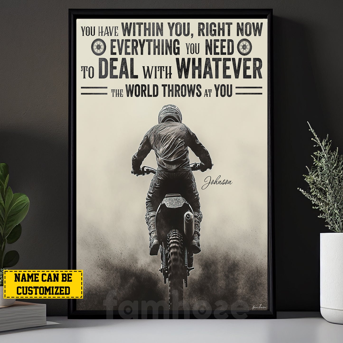 Personalized Motocross Canvas Painting, You Have Within You Right Now Wall Art Decor, Poster Gift For Motocross Lovers