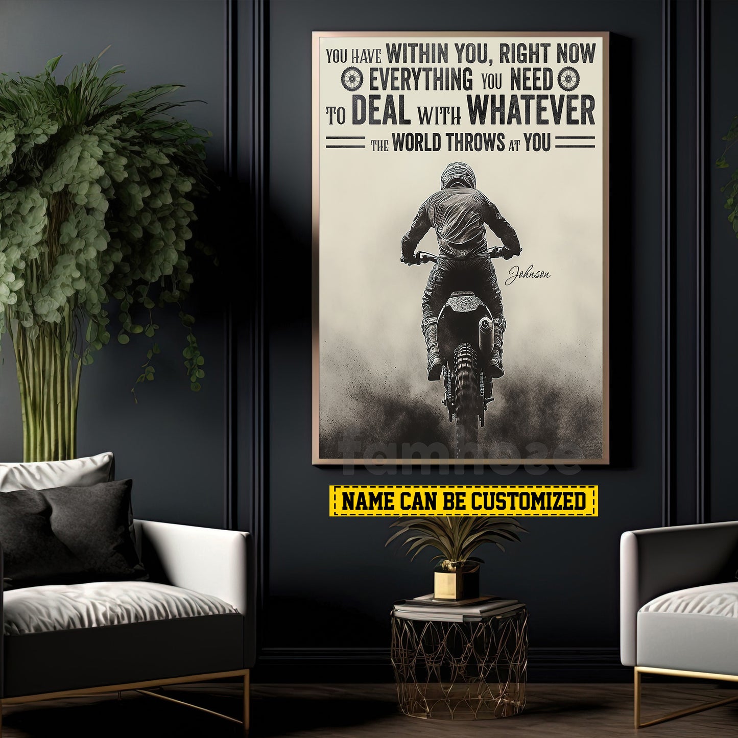Personalized Motocross Canvas Painting, You Have Within You Right Now Wall Art Decor, Poster Gift For Motocross Lovers