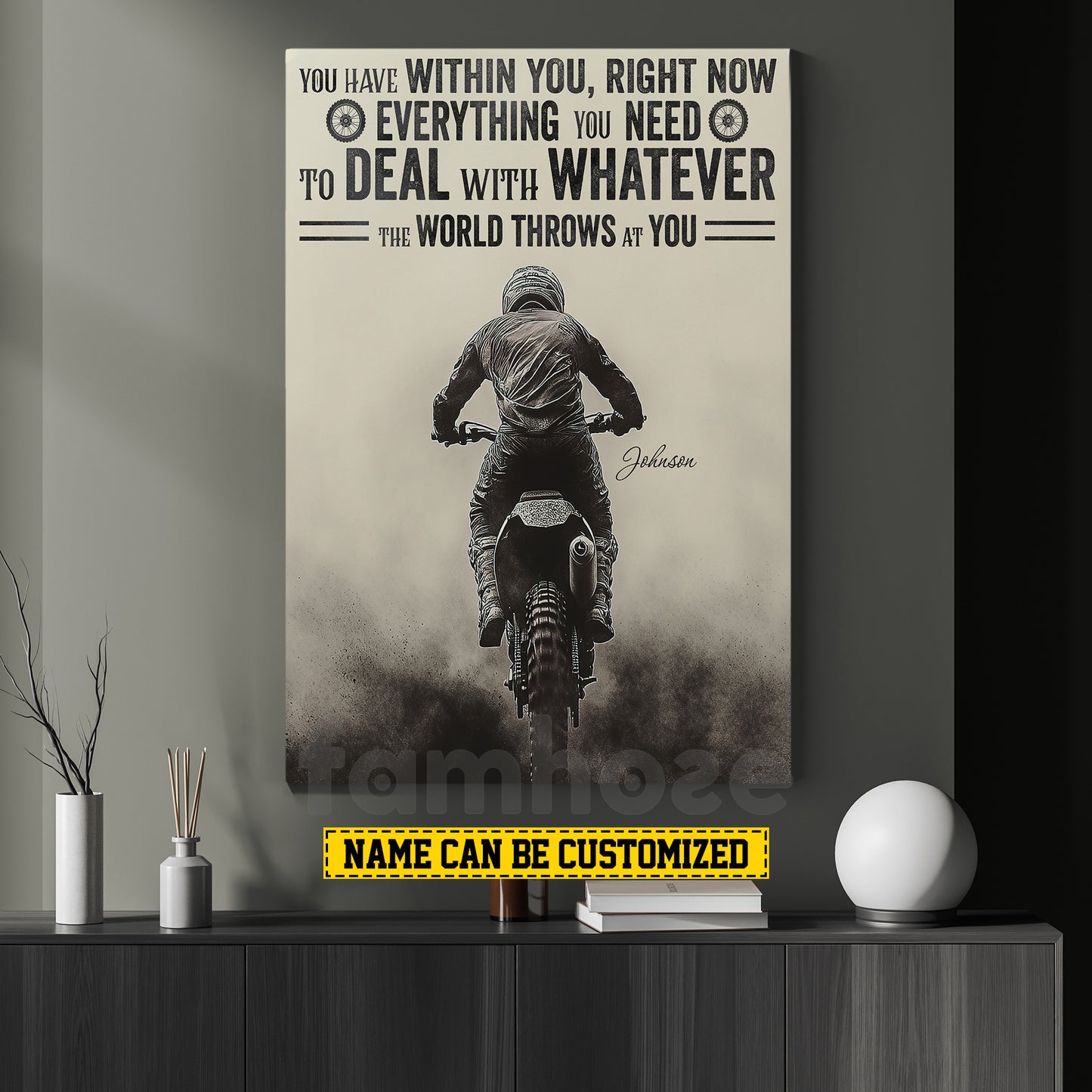 Personalized Motocross Canvas Painting, You Have Within You Right Now Wall Art Decor, Poster Gift For Motocross Lovers
