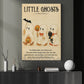 Cute Halloween Boo Canvas Painting, Little Ghosts Wall Art Decor, Spooky Season Poster Gift For Ghost Lovers