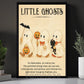 Cute Halloween Boo Canvas Painting, Little Ghosts Wall Art Decor, Spooky Season Poster Gift For Ghost Lovers
