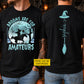 Funny Halloween Witch Riding Horse Two-sided T-shirt, Brooms Are For Amateurs Tees Spooky Season Gift For Witch & Horse Lover