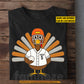 Personalized Thanksgiving Baseball T-shirt, Turkey At Bat Thankful Tees Gift For Baseball Lovers