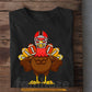 Thanksgiving Football T-shirt, Thanksgiving Turkey In Helmet Tees Gift For Football Lovers